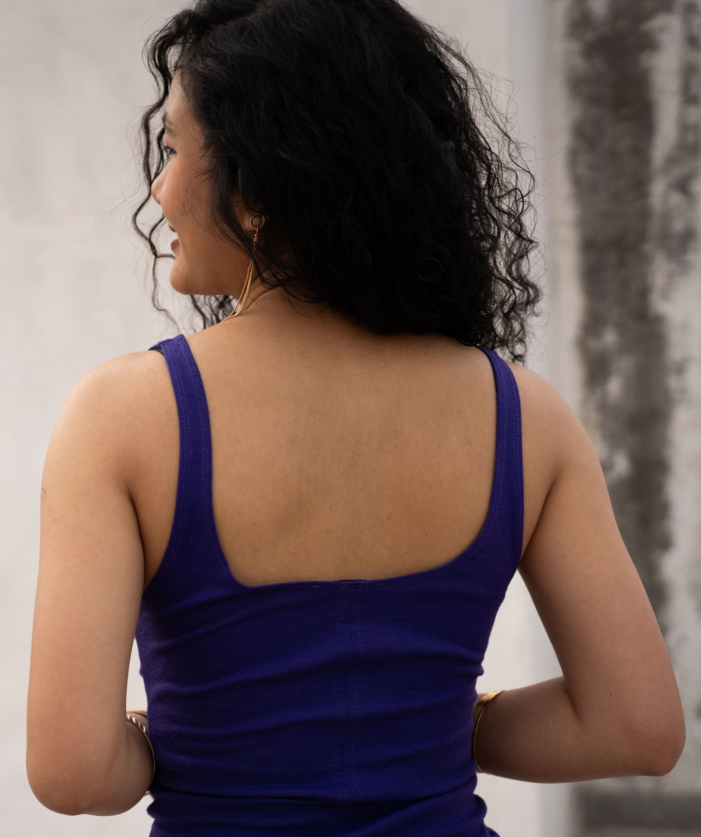 Solid Purple Bodycon Dress