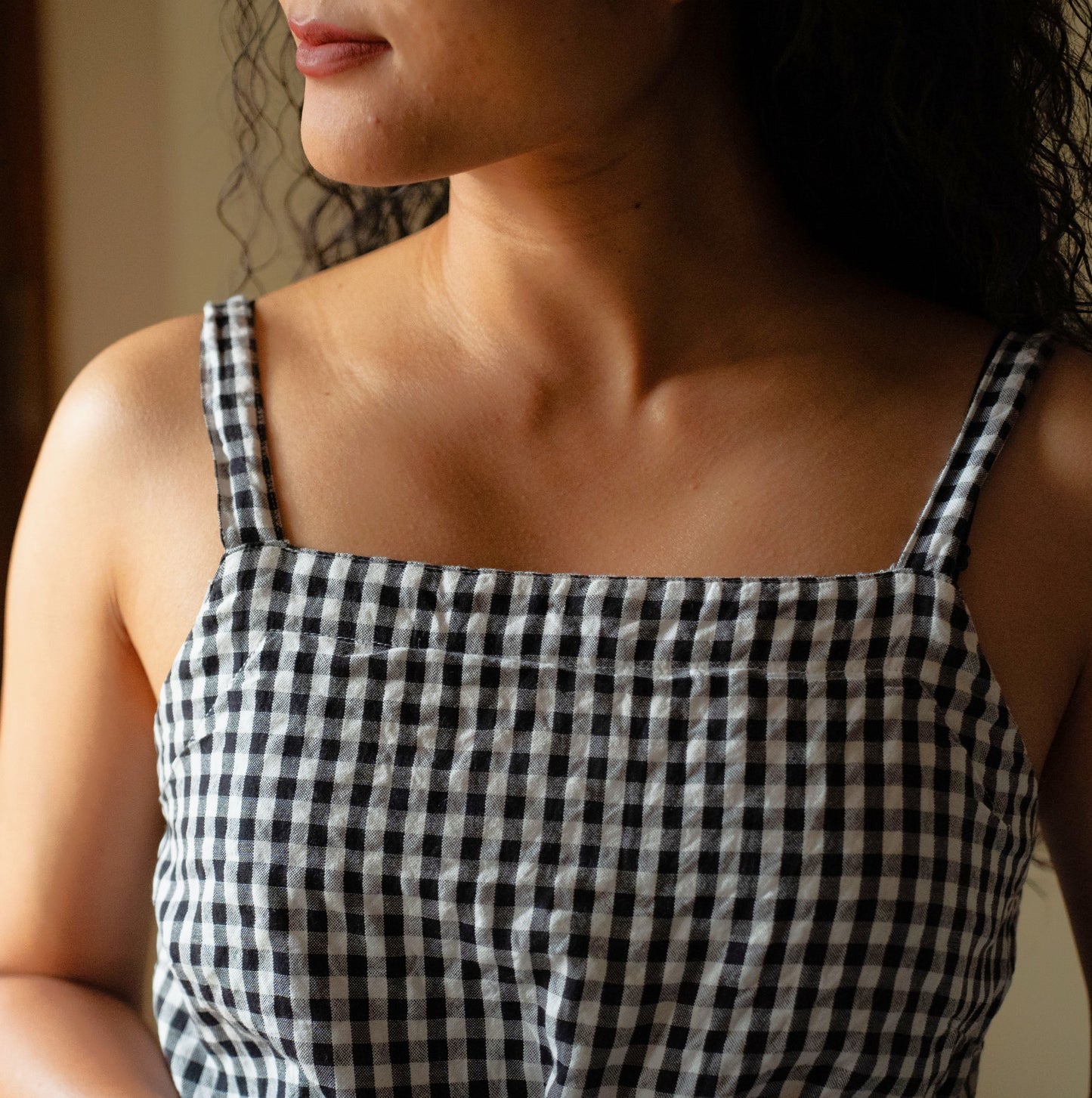 Check Print Fit & Flare Dress (with belt)