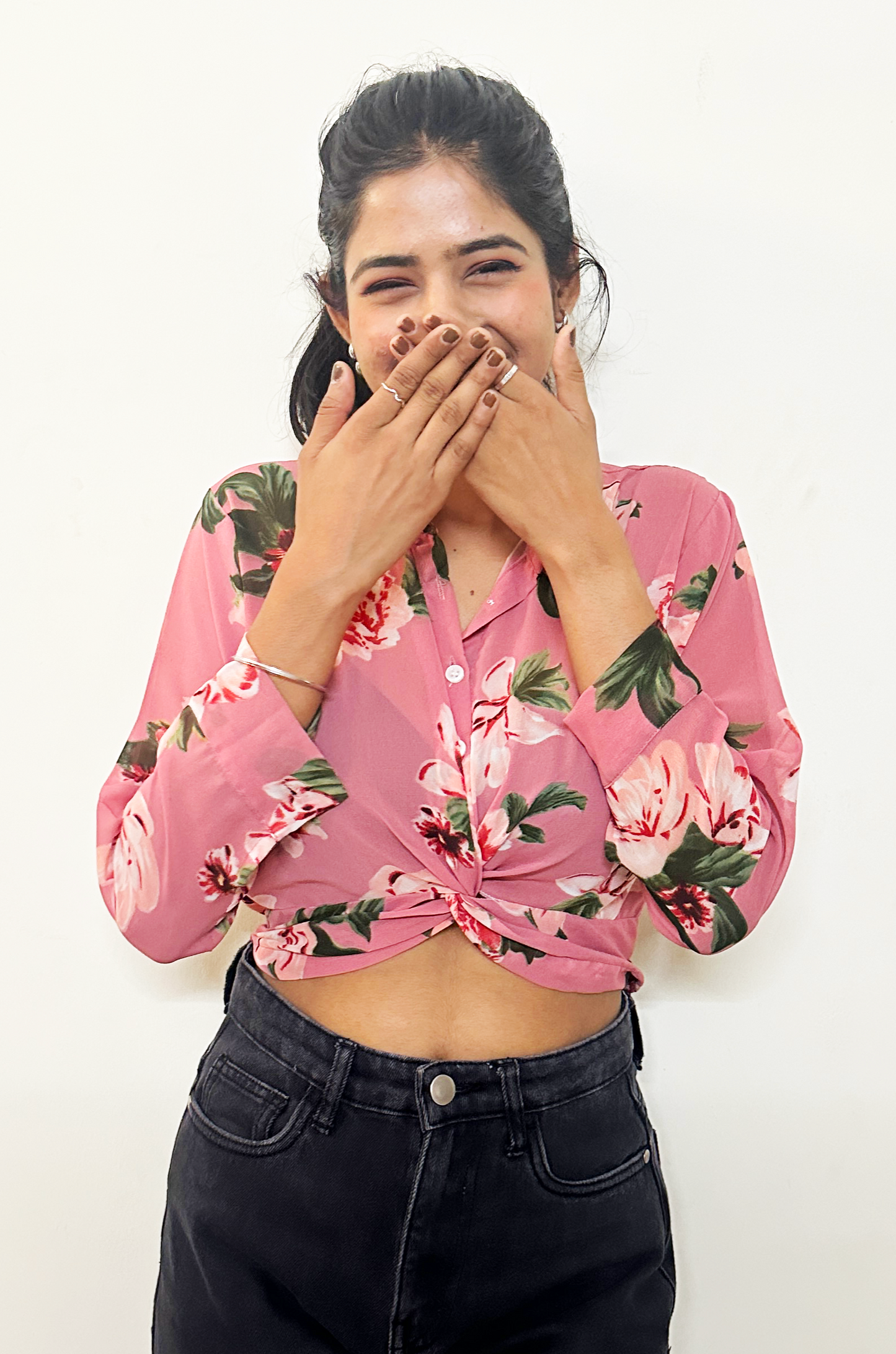 FLoral printed Crop shirt