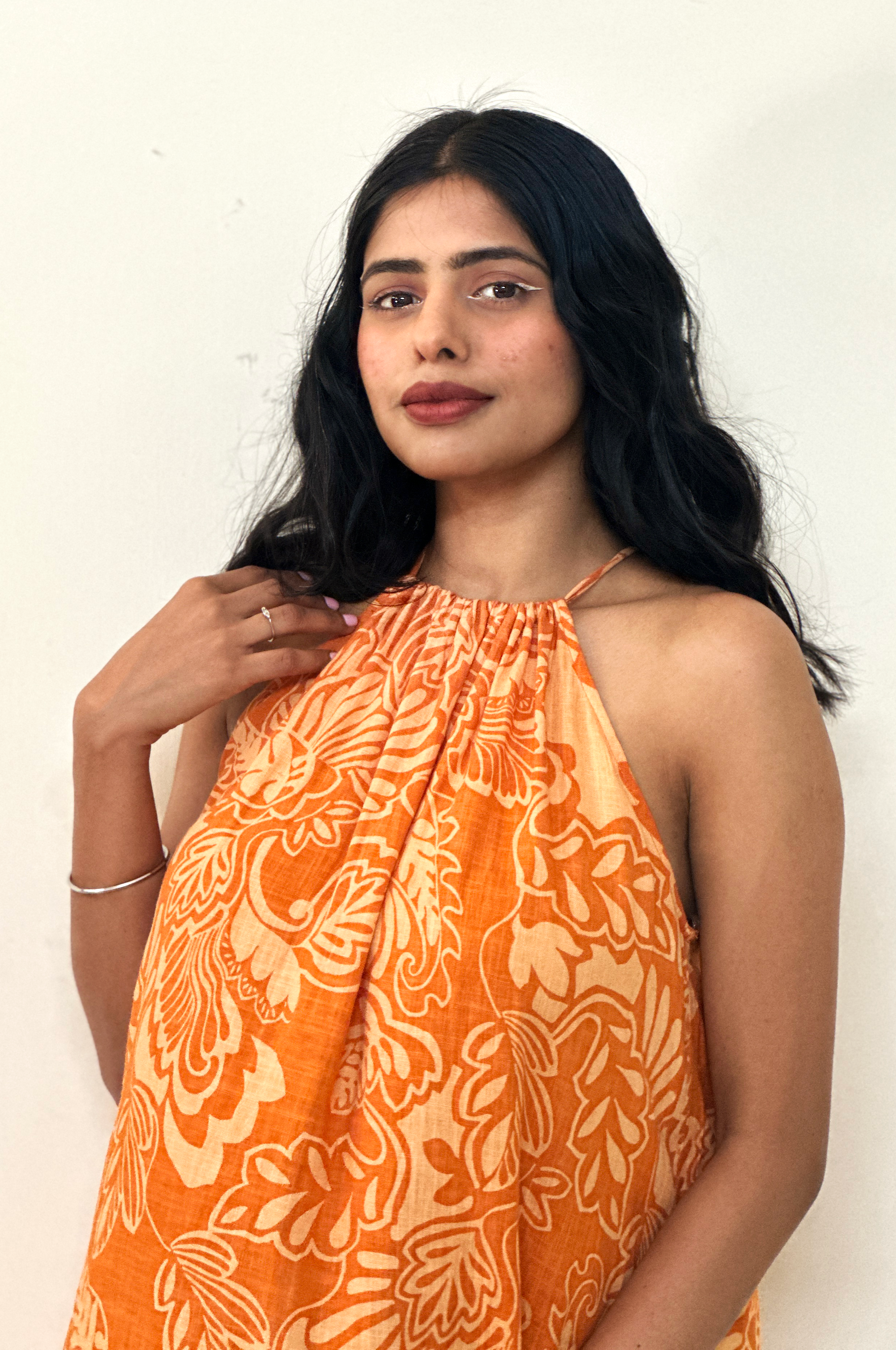 Floral Tie-up A-line Dress