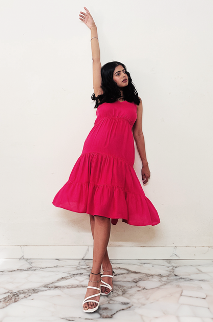 Rose Pink Maxi Tiered dress