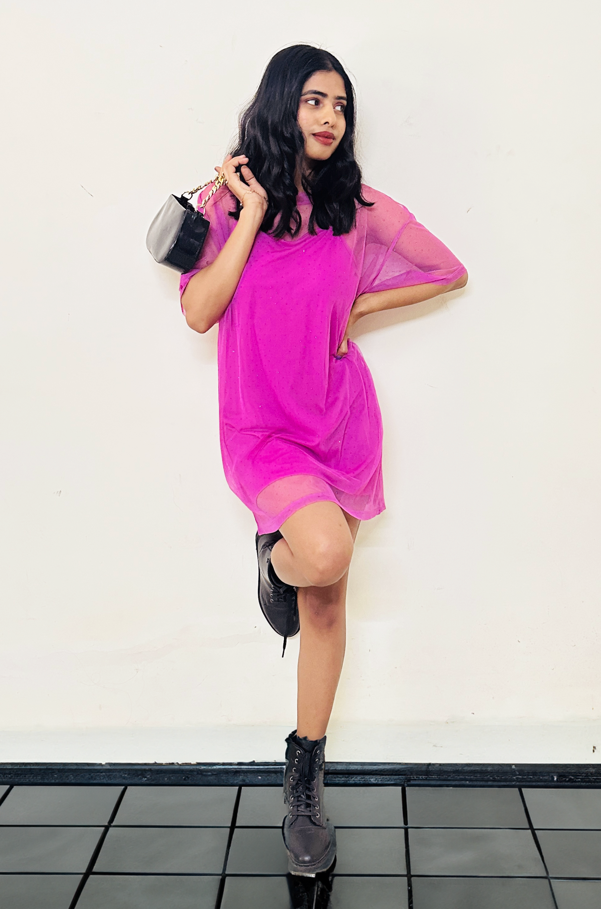 Pink Layered A-line Dress