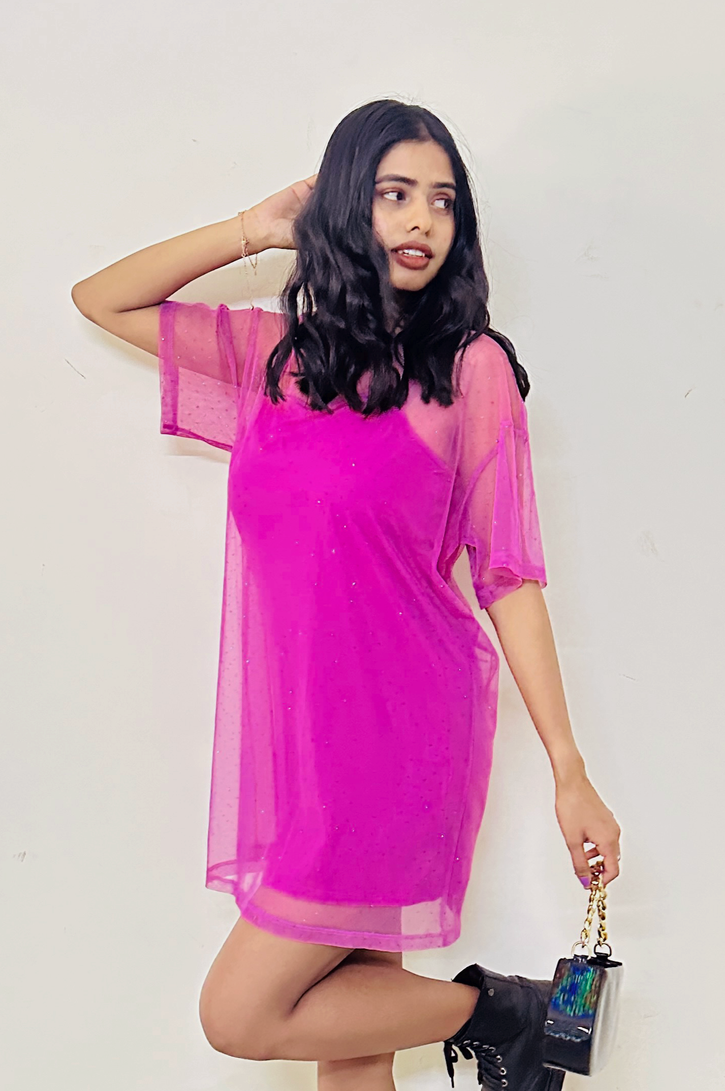 Pink Layered A-line Dress