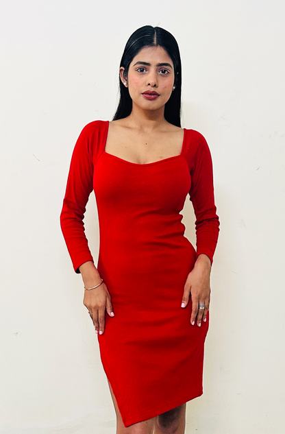 Red Sweetheart Bodycon Dress