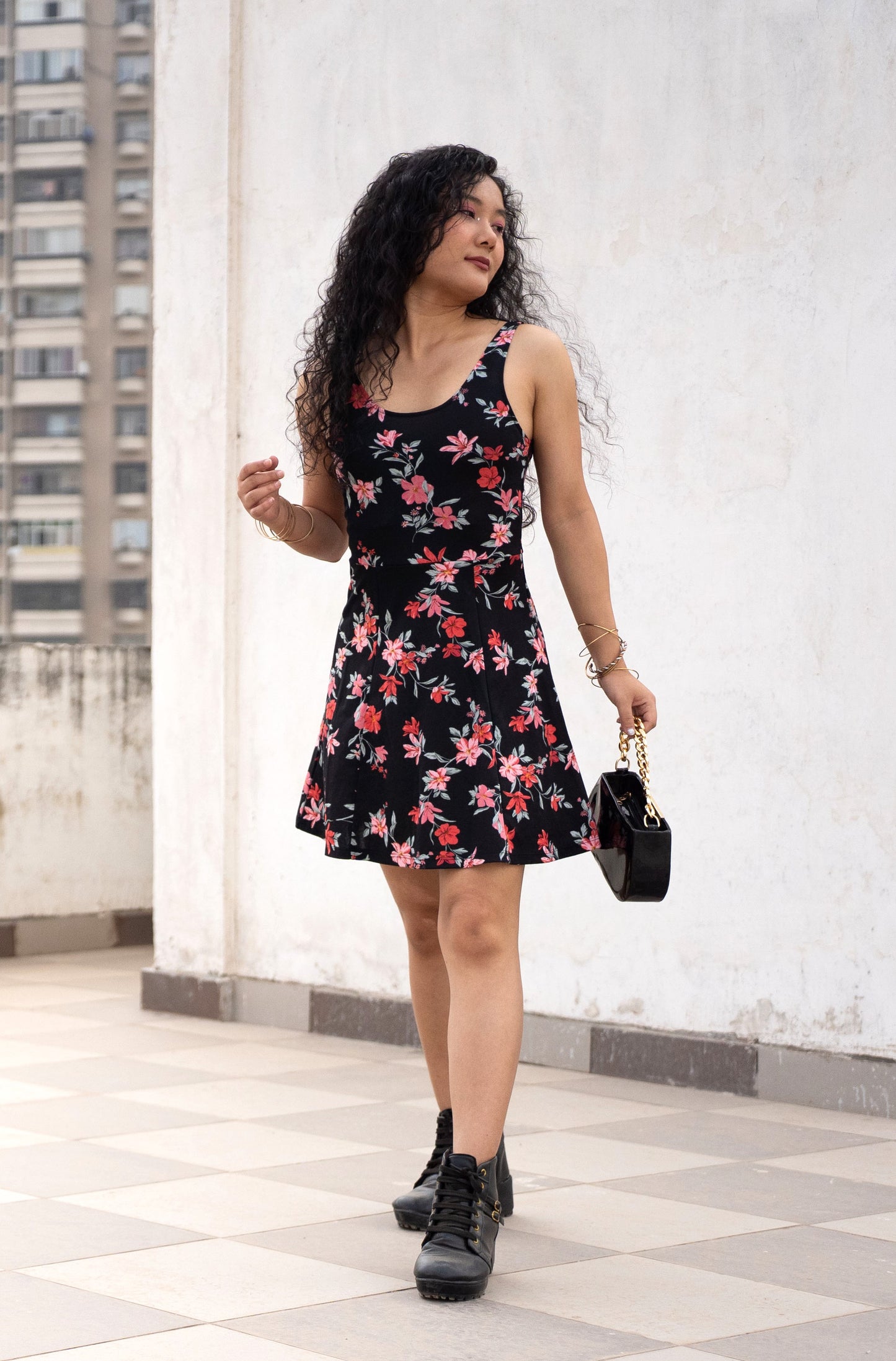 Floral Printed Skater Dress