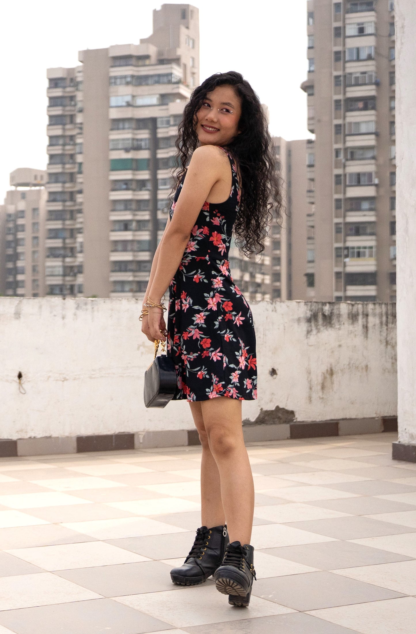 Floral Printed Skater Dress