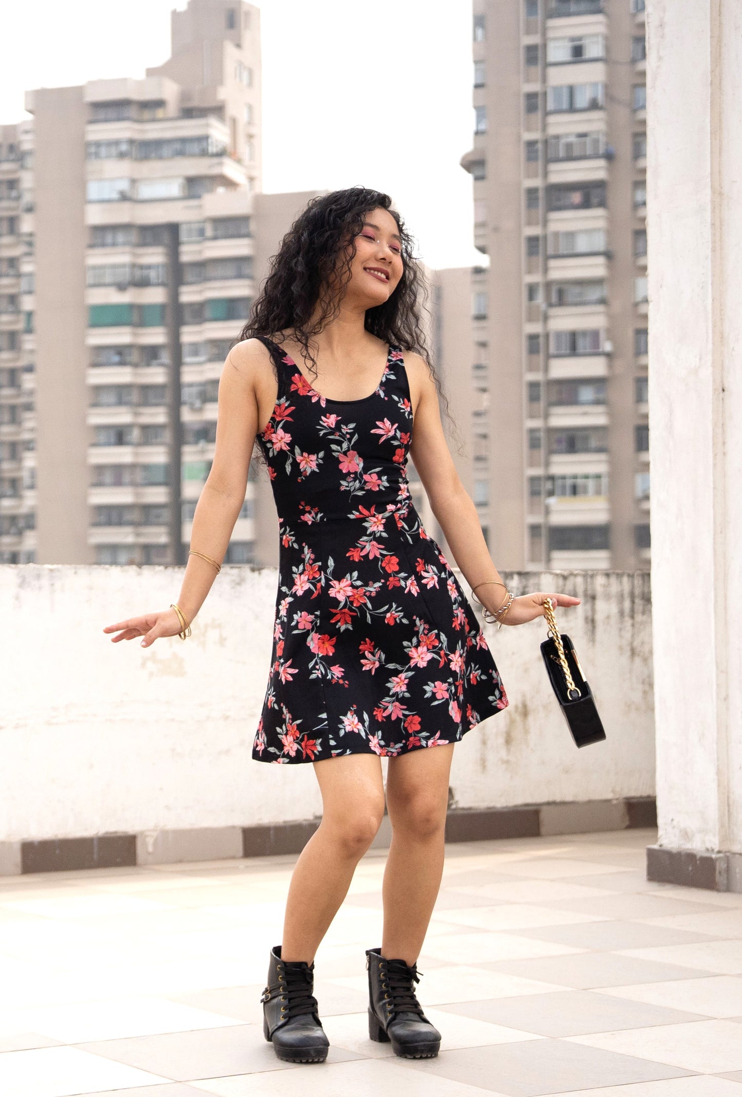 Floral Printed Skater Dress
