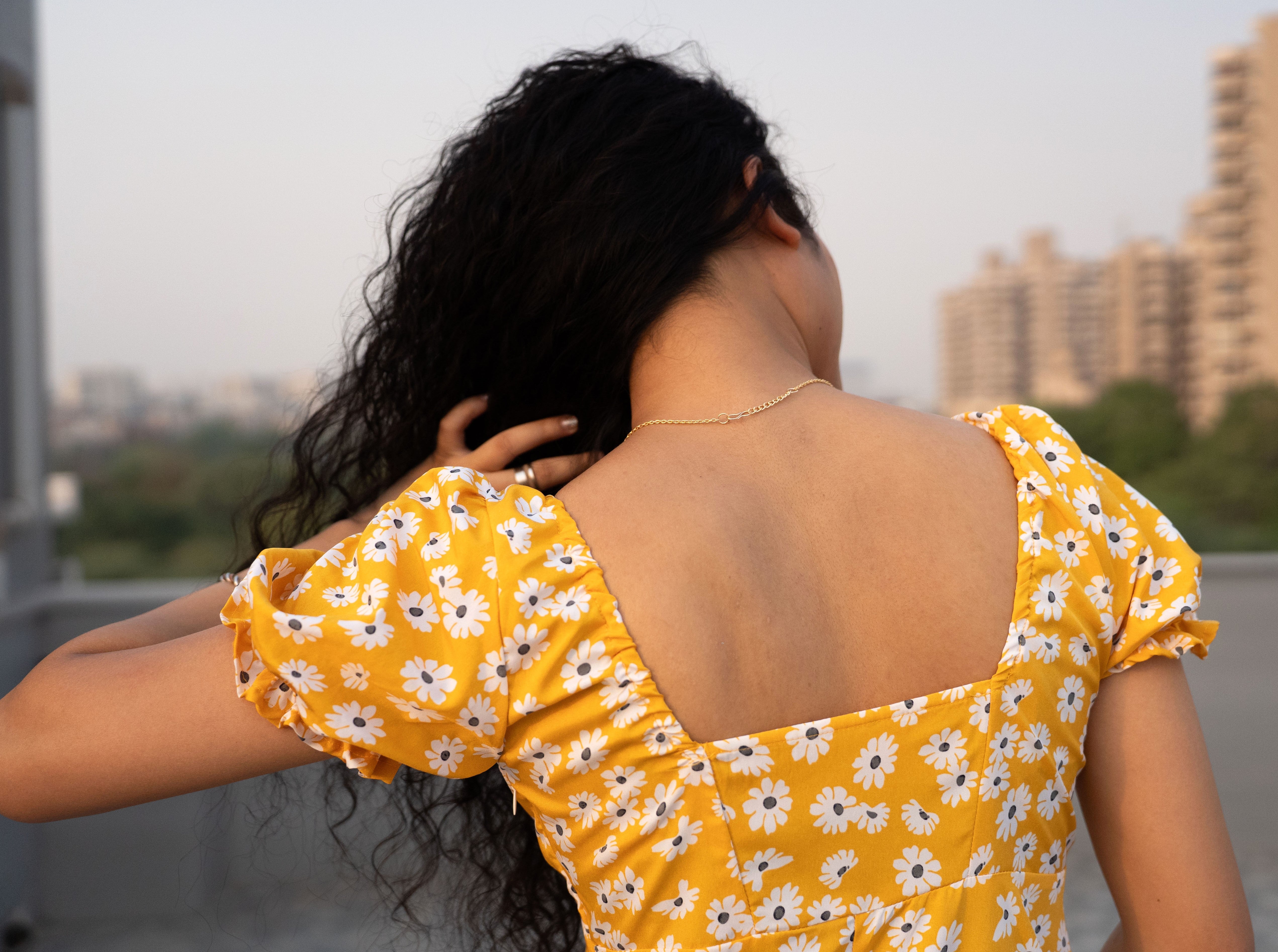 Floral Yellow Summer Dress
