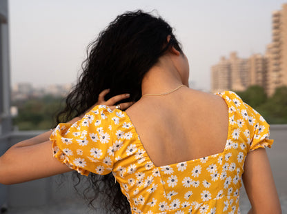 Floral Yellow Summer Dress
