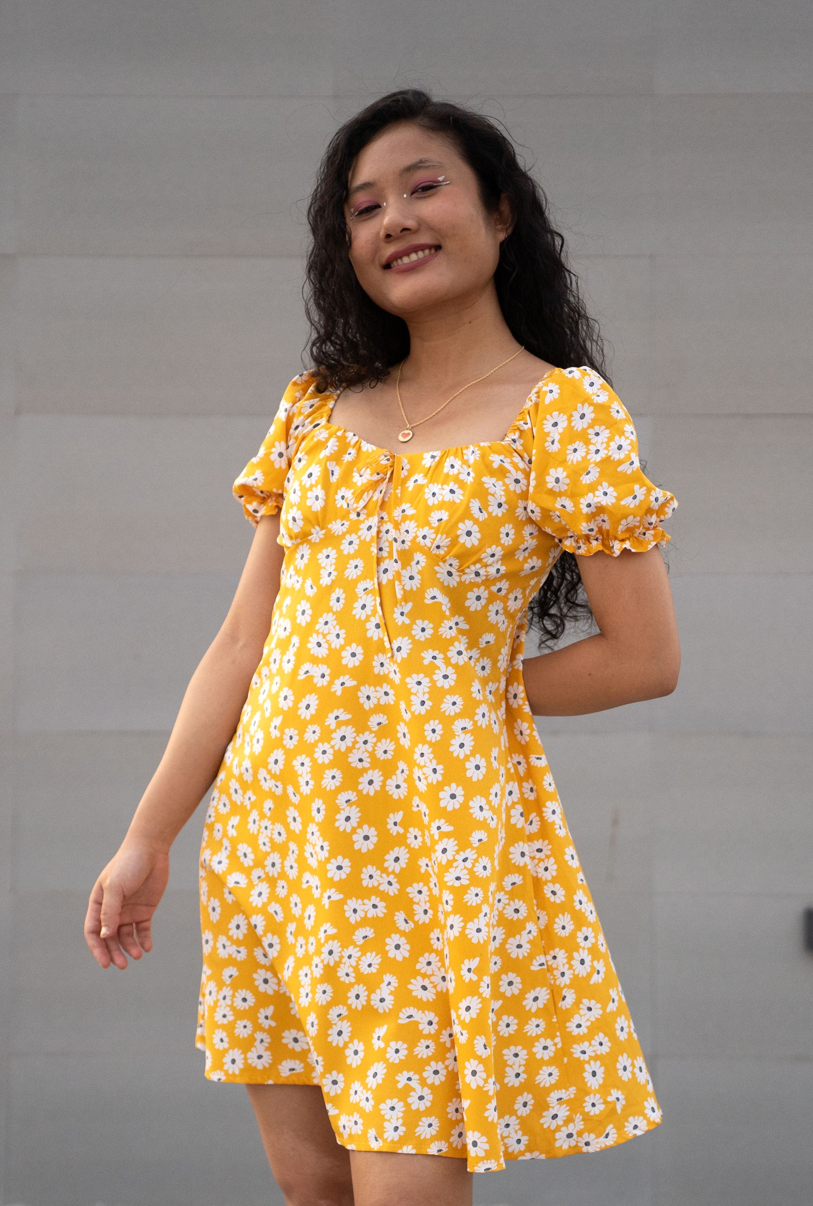 Floral Yellow Summer Dress