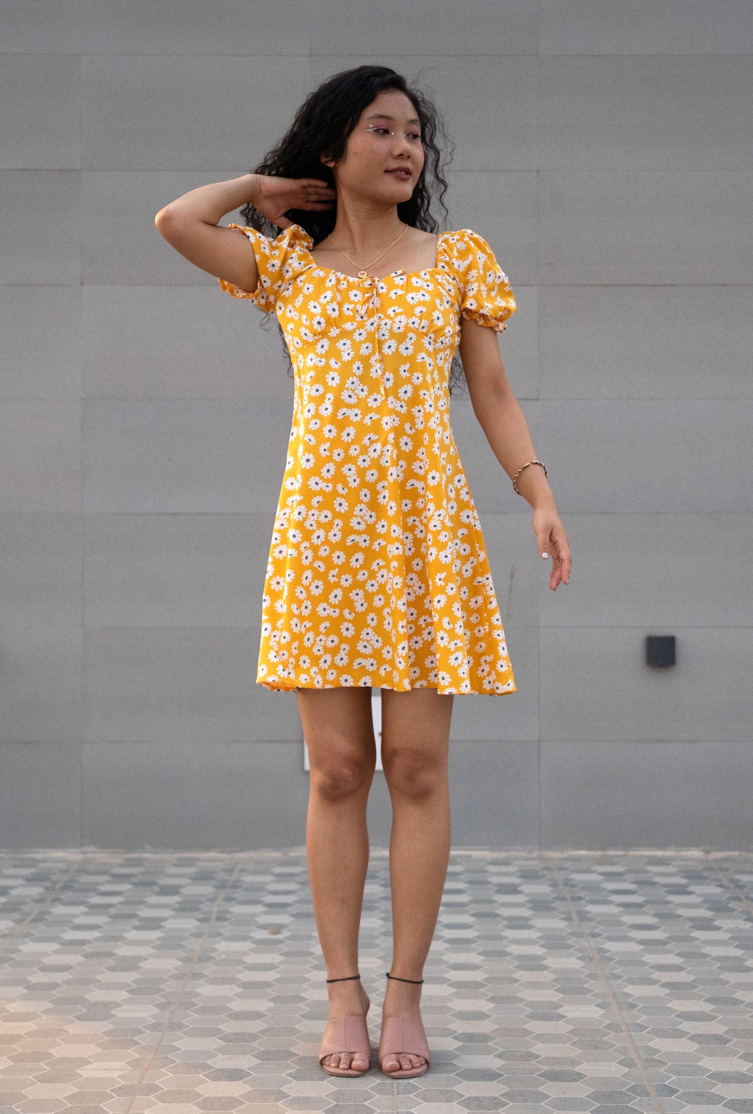 Floral Yellow Summer Dress