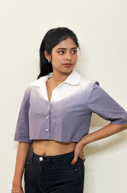 Ombre crop shirt