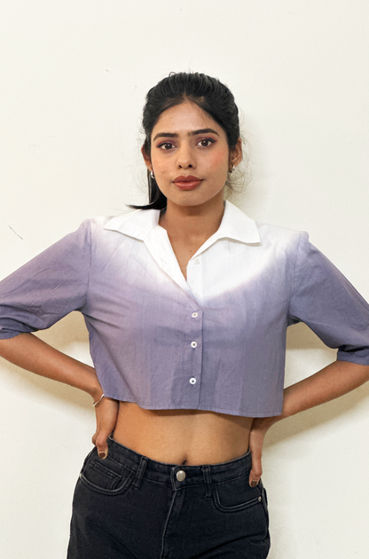 Ombre crop shirt
