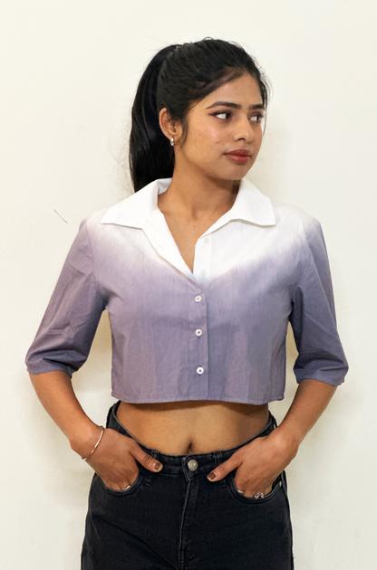 Ombre crop shirt