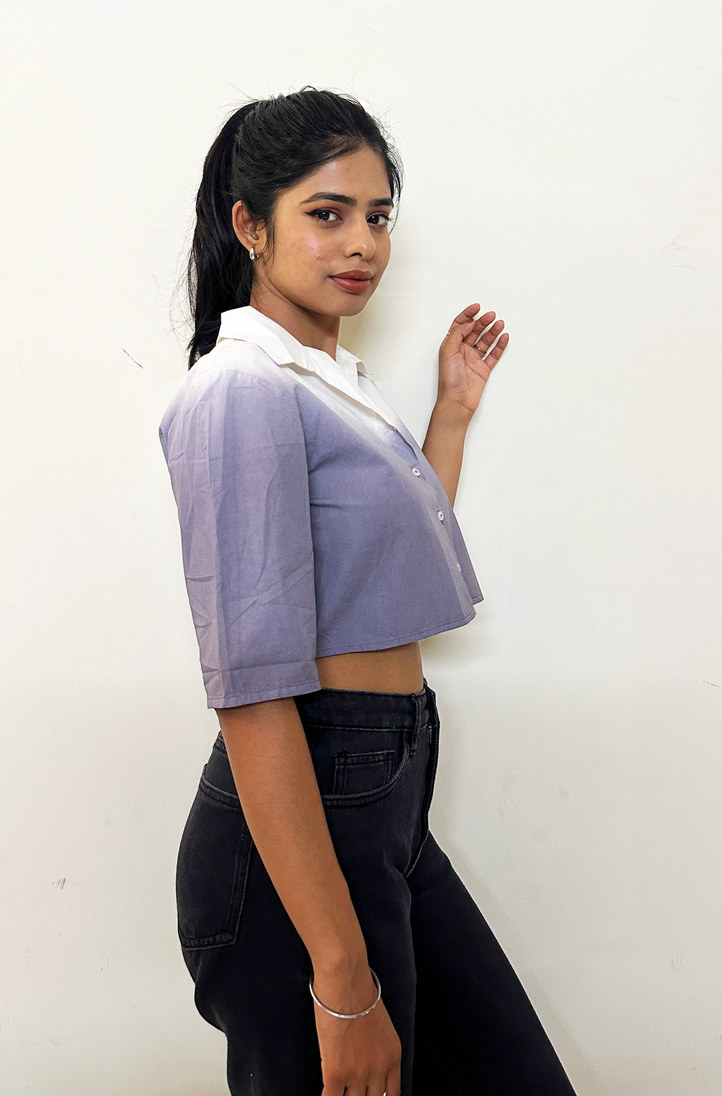 Ombre crop shirt