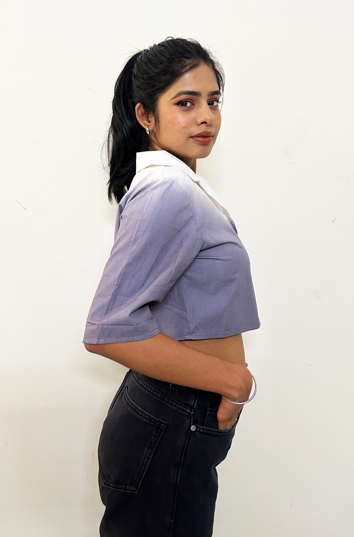 Ombre crop shirt