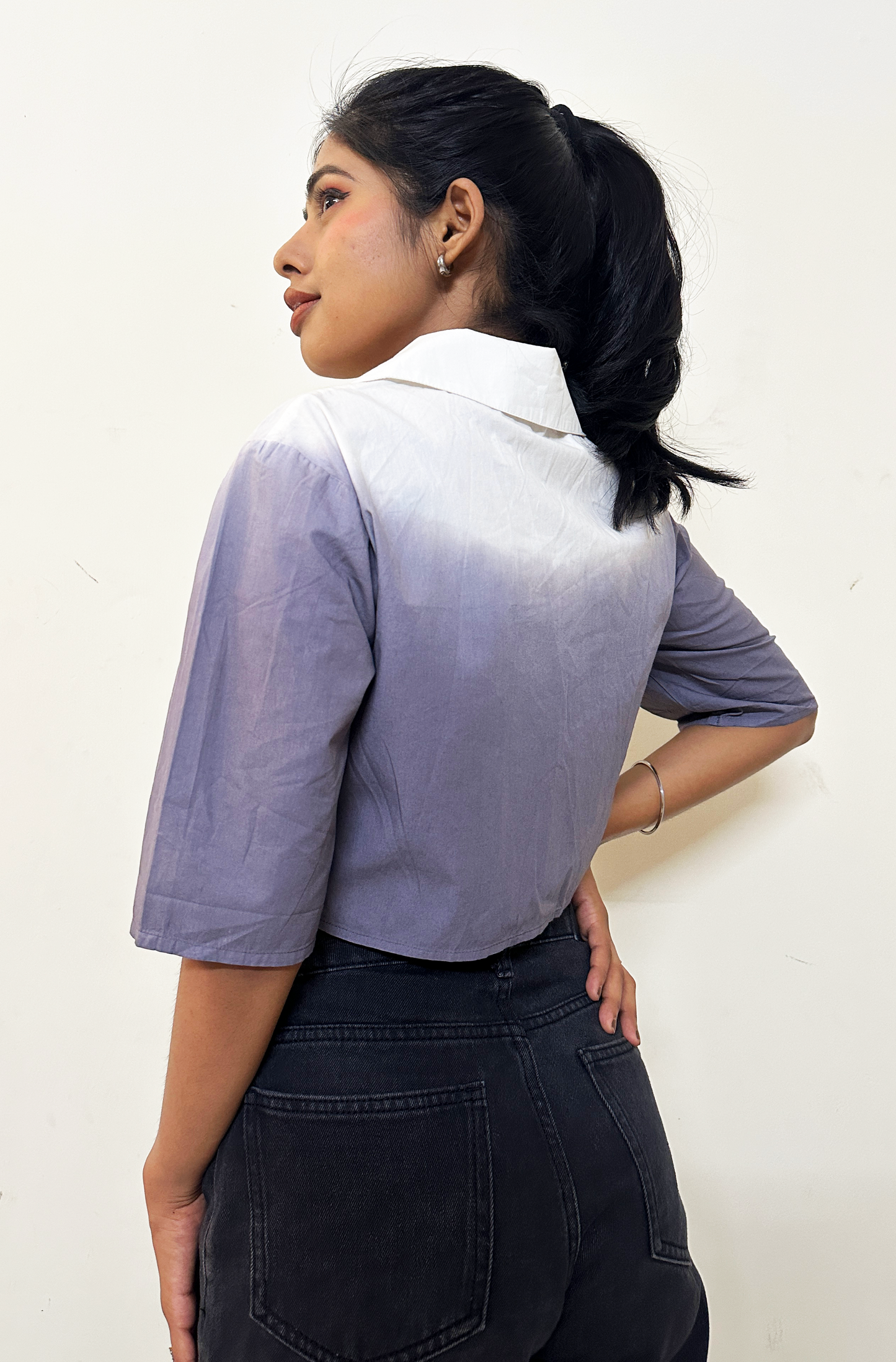 Ombre crop shirt
