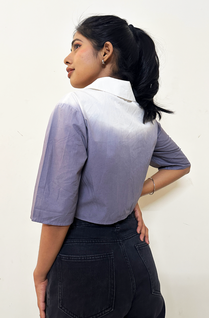Ombre crop shirt