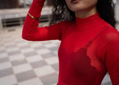 Red Mesh Top