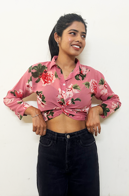 FLoral printed Crop shirt