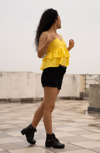 Yellow Ruffle Top