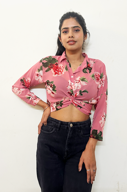 FLoral printed Crop shirt