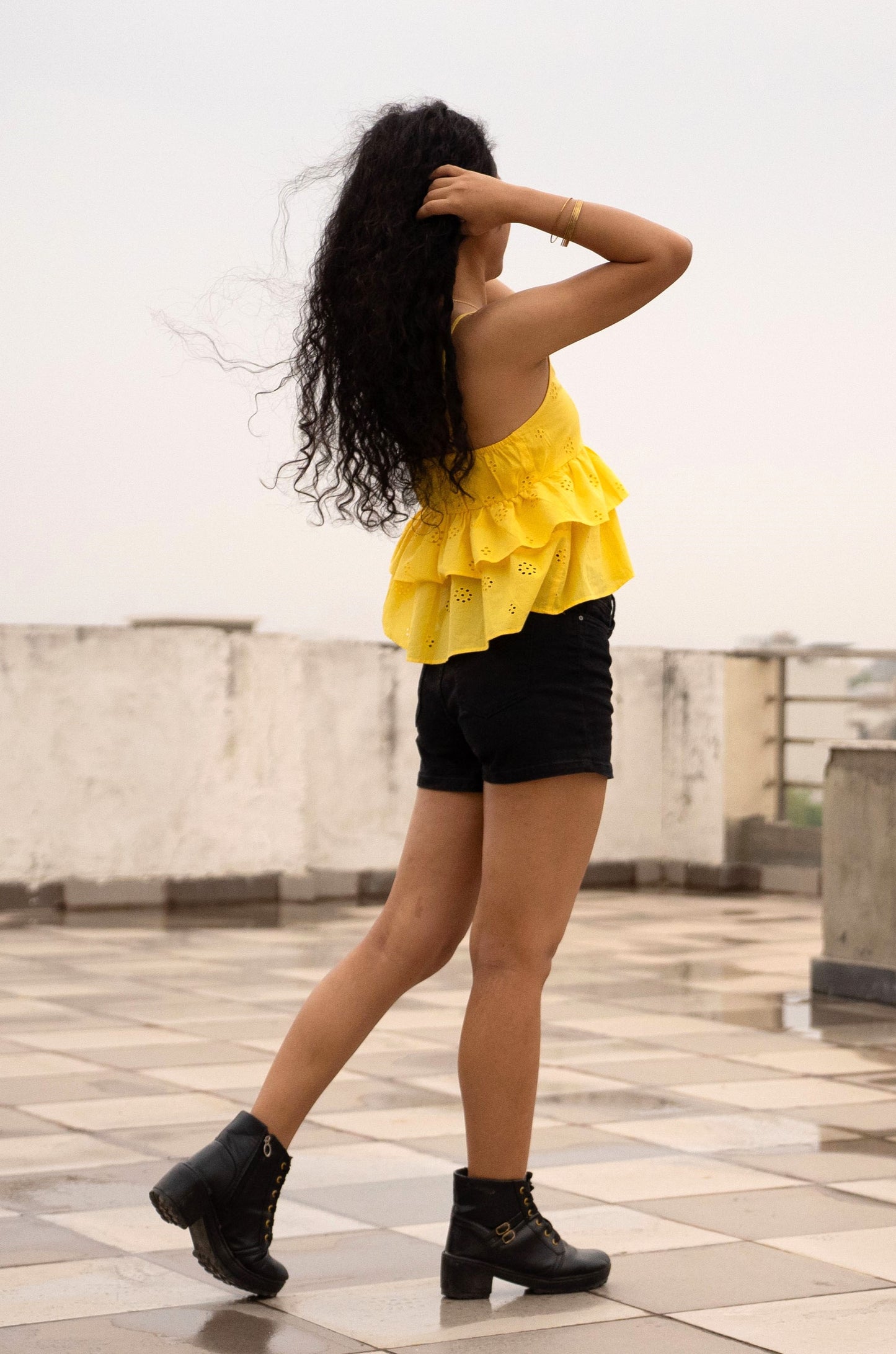Yellow Ruffle Top