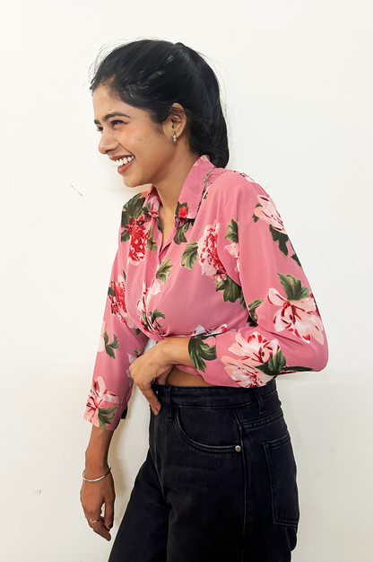FLoral printed Crop shirt