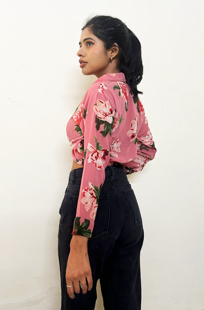 FLoral printed Crop shirt