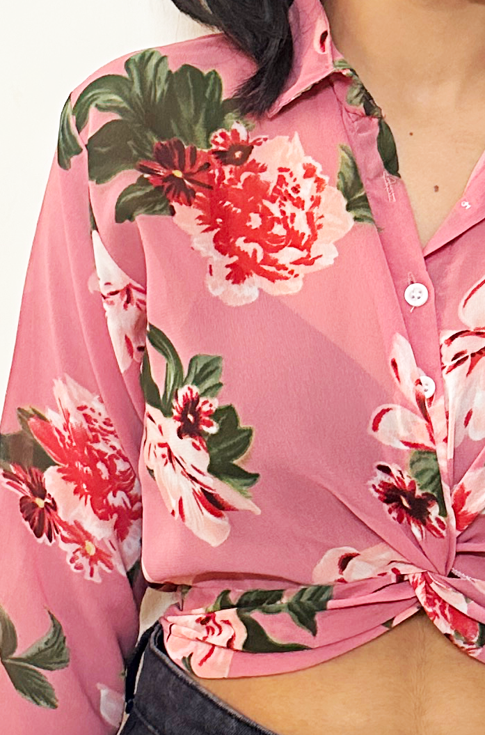 FLoral printed Crop shirt