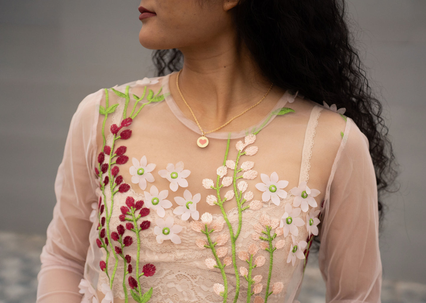 Floral Mesh Top